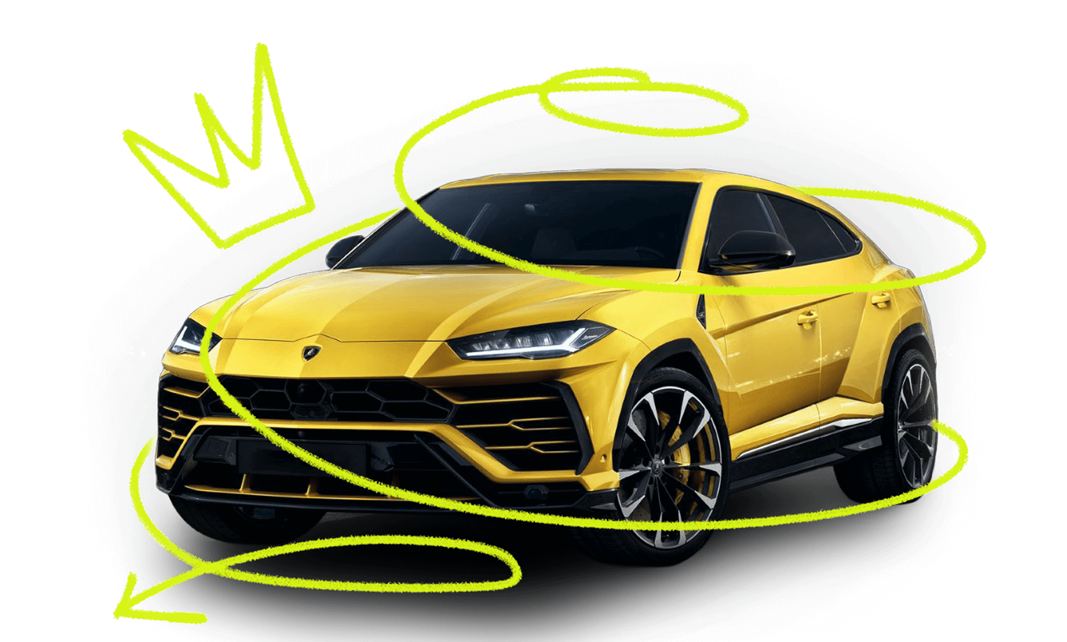 Yellow Lamborghini Urus car